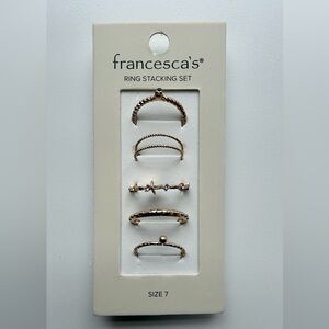 NEW Francesca's Stackable Ring Set in Gold NWT size 7 💍